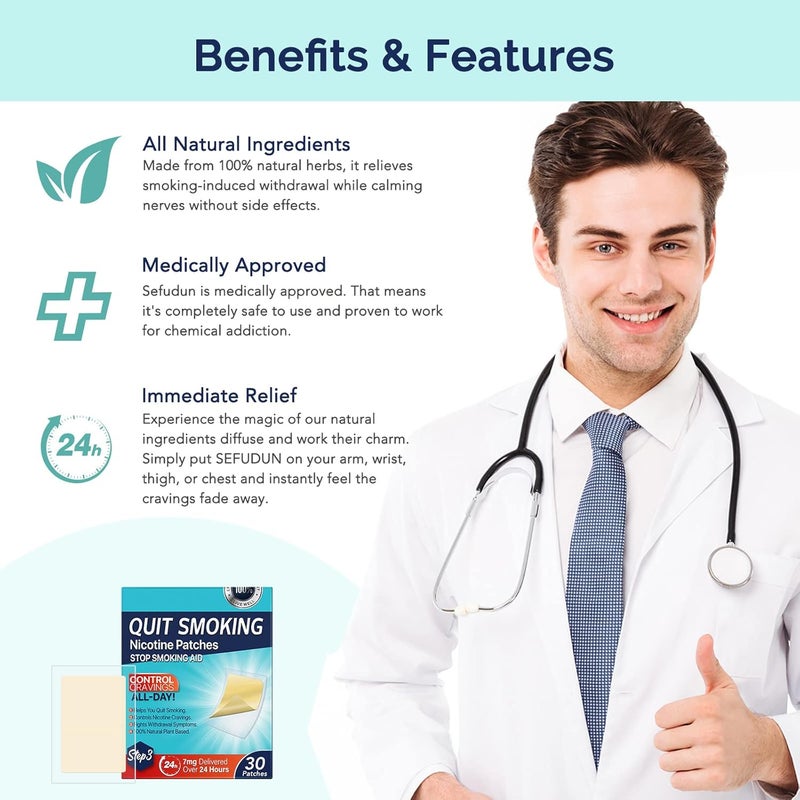 Yecuce Stop Aid,Step 3,30 Patches,7mg Delivered Over 24 Hours,Helping Quit Patch,Stop Patches - Image 2